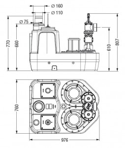 Чертеж бака насосной установки объемом 450 л Чертеж бака насосной установки объемом 450 л
